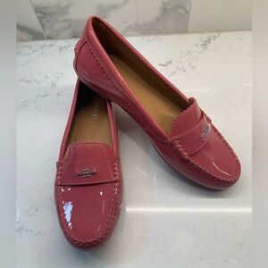 RARE Coach Odette Pink Patent Leather Loafers Shoes Size 9.5